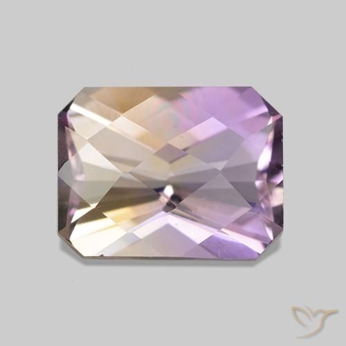 2.23 ct Bi-color Ametrine Gemstone, Ametrine Gem in Octagon Checkerboard Shape for Sale.