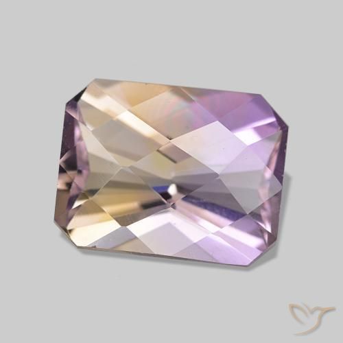2.23 ct Bi-color Ametrine Stone, Natural Ametrine in Octagon Checkerboard Shape for Sale