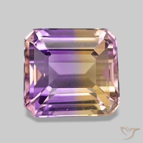 4.22 ct Bi-color Ametrine Gemstone, Ametrine Gem in Octagon Step Cut Shape for Sale.