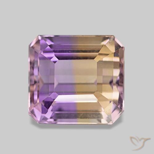3.42 ct Bi-color Ametrine Gemstone, Ametrine Gem in Octagon Step Cut Shape for Sale.