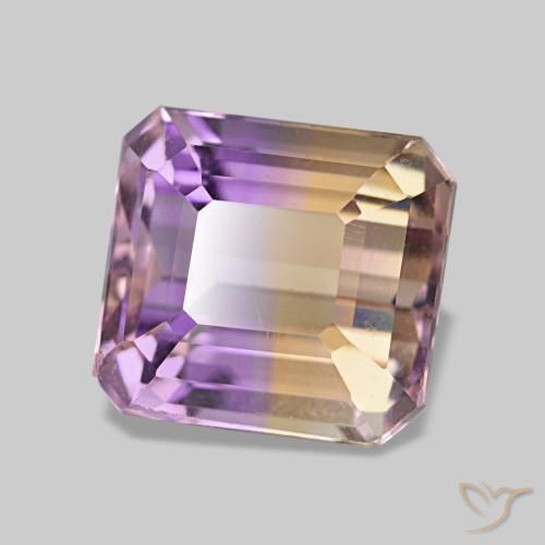 3.42 ct Bi-color Ametrine Stone, Natural Ametrine in Octagon Step Cut Shape for Sale