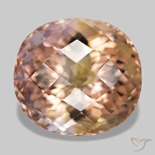 15.86 ct Bi-color Ametrine Gemstone, Ametrine Gem in Oval Checkerboard Shape for Sale.