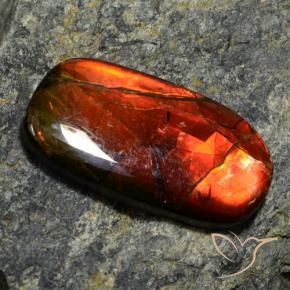 11.42 ct Multicolor Ammolite Stone, Natural Ammolite in Fancy Cabochon Shape for Sale