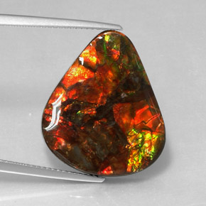 14.24 ct Multicolor Ammolite Stone, Natural Ammolite in Fancy Cabochon Shape for Sale