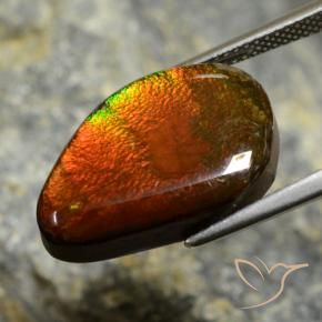 Ammolite Gemstone in 20.6 x 14.1 mm Size for Sale, Ammolite Stone in Multicolor Color