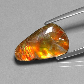 Ammolite Gemstone in 16.5 x 10 mm Size for Sale, Ammolite Stone in Multicolor Color