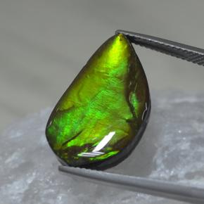 9.88 ct Multicolor Ammolite Stone, Natural Ammolite in Half Heart Cabochon Shape for Sale