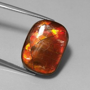 14.17 ct Multicolor Ammolite Gemstone, Ammolite Gem in Fancy Cabochon Shape for Sale.