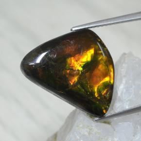 8.61 ct Multicolor Ammolite Stone, Natural Ammolite in Shark Fin Cabochon Shape for Sale