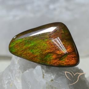 8.89 ct Multicolor Ammolite Stone, Natural Ammolite in Shark Fin Cabochon Shape for Sale