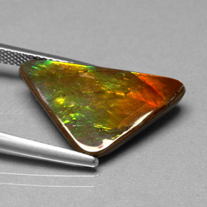 6.98 ct Multicolor Ammolite Stone, Natural Ammolite in Fancy Cabochon Shape for Sale
