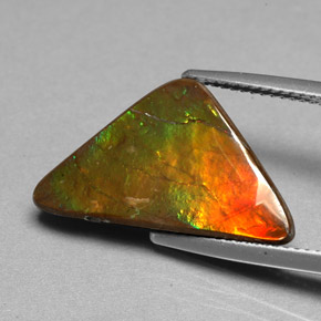Ammolite Gemstone in 21.3 x 12.5 mm Size for Sale, Ammolite Stone in Multicolor Color
