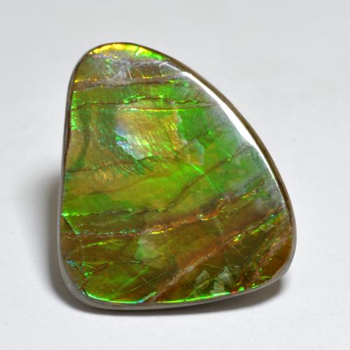 7.29 ct Multicolor Ammolite Stone, Natural Ammolite in Fancy Cabochon Shape for Sale
