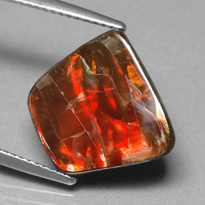6.70 ct Multicolor Ammolite Stone, Natural Ammolite in Fancy Cabochon Shape for Sale
