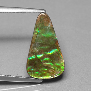 2.40 ct Multicolor Ammolite Gemstone, Ammolite Gem in Fancy Cabochon Shape for Sale.