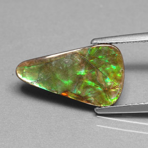 2.40 ct Multicolor Ammolite Stone, Natural Ammolite in Fancy Cabochon Shape for Sale