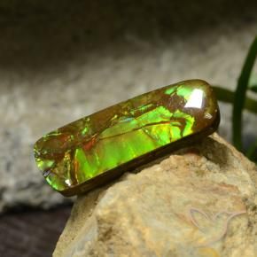 17.42 ct Multicolor Ammolite Stone, Natural Ammolite in Fancy Cabochon Shape for Sale