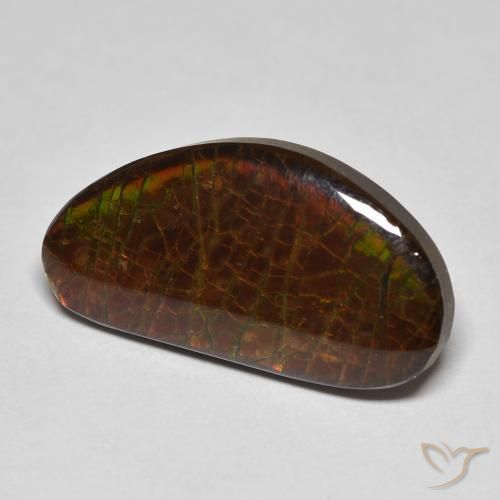 8.23 ct Multicolor Ammolite Stone, Natural Ammolite in Fancy Cabochon Shape for Sale