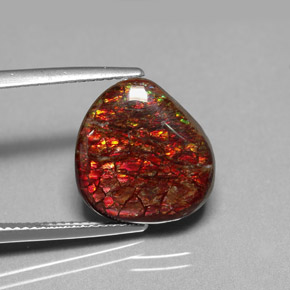 8.47 ct Multicolor Ammolite Stone, Natural Ammolite in Fancy Cabochon Shape for Sale