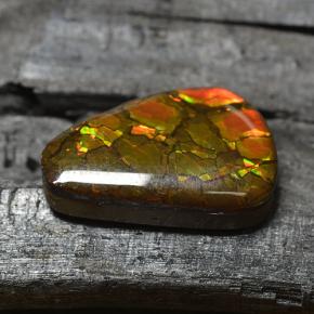 8.83 ct Multicolor Ammolite Stone, Natural Ammolite in Shark Fin Cabochon Shape for Sale