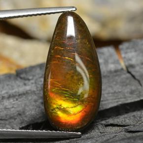 Mehrfarbig Ammolith Edelstein - 9ct Birnen Cabochon (ID: 295236)