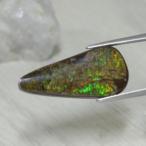 9.02 ct Multicolor Ammolite Stone, Natural Ammolite in Pear Cabochon Shape for Sale