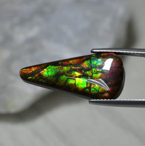 10.29 ct Multicolor Ammolite Stone, Natural Ammolite in Pear Cabochon Shape for Sale
