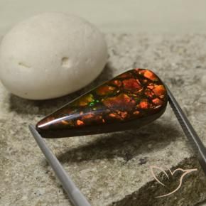 Ammolite Gemstone in 25.2 x 11.2 mm Size for Sale, Ammolite Stone in Multicolor Color