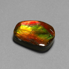 10.55 ct Multicolor Ammolite Gemstone, Ammolite Gem in Fancy Cabochon Shape for Sale.