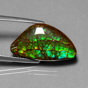 11.25 ct Multicolor Ammolite Stone, Natural Ammolite in Fancy Cabochon Shape for Sale