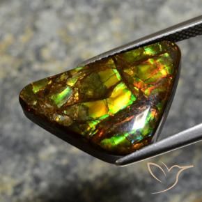 Ammolite Gemstone in 21 x 13.9 mm Size for Sale, Ammolite Stone in Multicolor Color