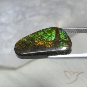 Ammolite Gemstone in 21.7 x 12.2 mm Size for Sale, Ammolite Stone in Multicolor Color