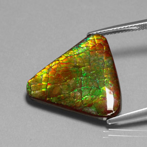 12.71 ct Multicolor Ammolite Gemstone, Ammolite Gem in Fancy Cabochon Shape for Sale.