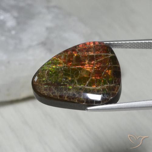 Ammolite Gemstone in 19.3 x 17.2 mm Size for Sale, Ammolite Stone in Multicolor Color