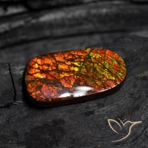 14.13 ct Multicolor Ammolite Stone, Natural Ammolite in Fancy Cabochon Shape for Sale