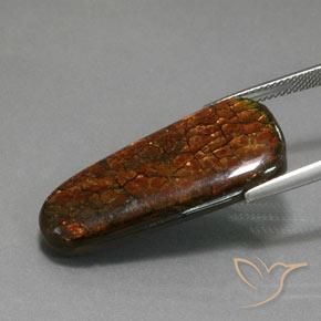 Ammolite Gemstone in 32 x 14.5 mm Size for Sale, Ammolite Stone in Multicolor Color