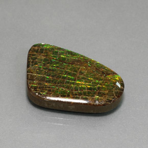 21.28 ct Multicolor Ammolite Stone, Natural Ammolite in Fancy Cabochon Shape for Sale