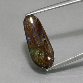 8.48 ct Multicolor Ammolite Gemstone, Ammolite Gem in Fancy Cabochon Shape for Sale.