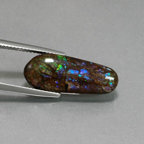 8.48 ct Multicolor Ammolite Stone, Natural Ammolite in Fancy Cabochon Shape for Sale