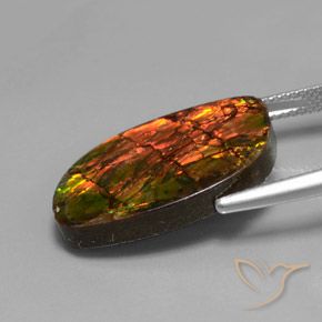 Ammolite Gemstone in 23.3 x 13.3 mm Size for Sale, Ammolite Stone in Multicolor Color