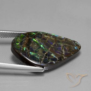 Ammolite Gemstone in 25.6 x 15.4 mm Size for Sale, Ammolite Stone in Multicolor Color