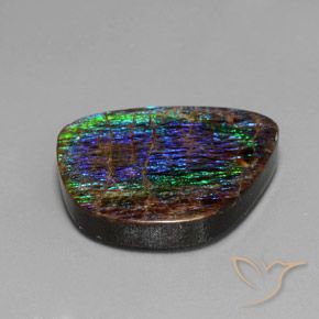 15.82 ct Multicolor Ammolite Stone, Natural Ammolite in Fancy Cabochon Shape for Sale