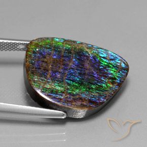 Ammolite Gemstone in 21.7 x 16.7 mm Size for Sale, Ammolite Stone in Multicolor Color