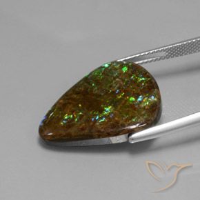 Ammolite Gemstone in 22.8 x 17 mm Size for Sale, Ammolite Stone in Multicolor Color