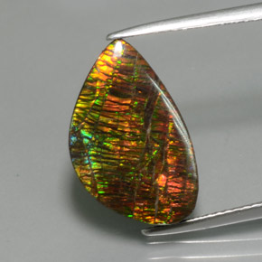 5.72 ct Multicolor Ammolite Gemstone, Ammolite Gem in Fancy Cabochon Shape for Sale.