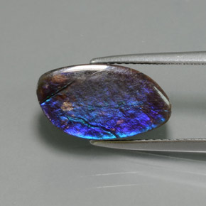 4.88 ct Multicolor Ammolite Stone, Natural Ammolite in Fancy Cabochon Shape for Sale