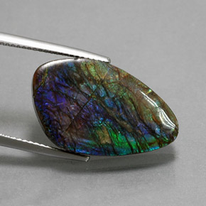 10.99 ct Multicolor Ammolite Stone, Natural Ammolite in Fancy Cabochon Shape for Sale