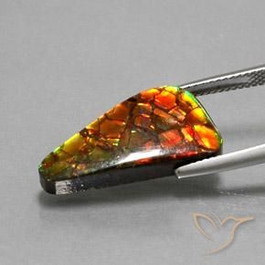 Ammolite Gemstone in 21.7 x 11 mm Size for Sale, Ammolite Stone in Multicolor Color