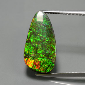 7.57 ct Multicolor Ammolite Gemstone, Ammolite Gem in Fancy Cabochon Shape for Sale.