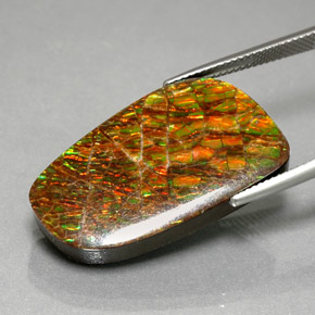 Ammolite Gemstone in 29.5 x 16.8 mm Size for Sale, Ammolite Stone in Multicolor Color